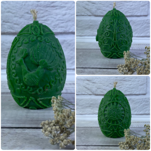 Свічка воскова "Духовне яйце" 5C 10,6 см зелена