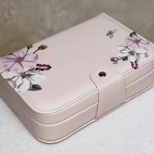 Скринька для прикрас з екошкіри "Магнолії" прямокутна (20*14*5 см)