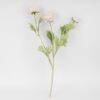 Штучна гілка ранункулюс 3 бутони 50 см пудровий