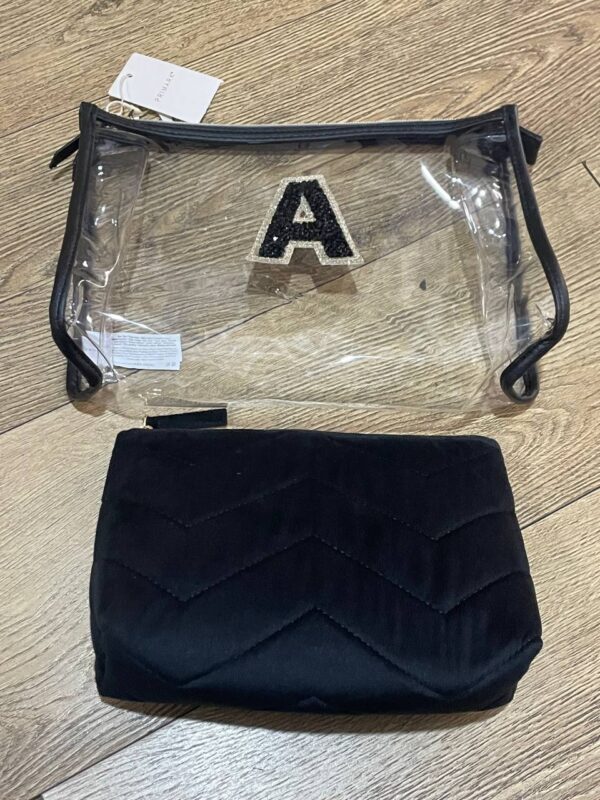 a40f82aa-29ff-4a96-9f0c-7c863b31e0cb-1.jpg Набір косметичок "Буква" Primark прозора/ чорна велюрова