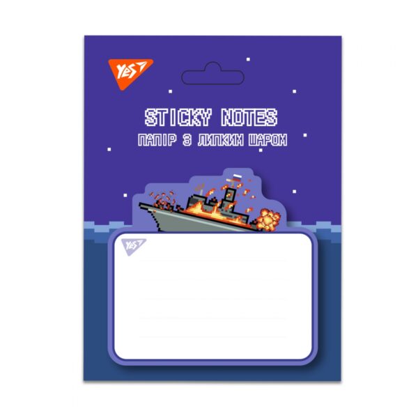 Папір для нотаток фігурний Yes "8bit UA" з клейким шаром 9*9.6 см 40 арк