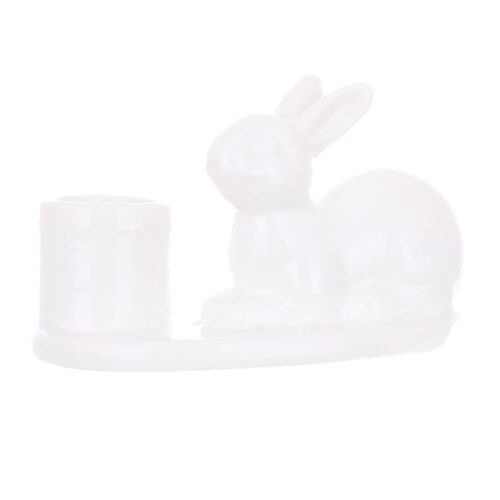 Підсвічник керамічний "Кролик" 10*6.5*6.5 см білий
