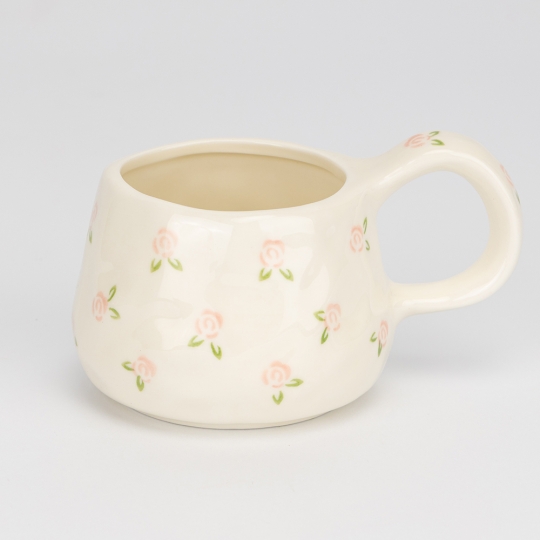 Чашка керамічна з блюдцем "Ніжний цвіт" 300 мл