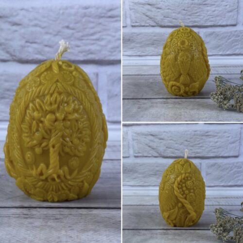 Свічка воскова "Яйце-оберіг Дерево Життя" 5C 10 см жовта