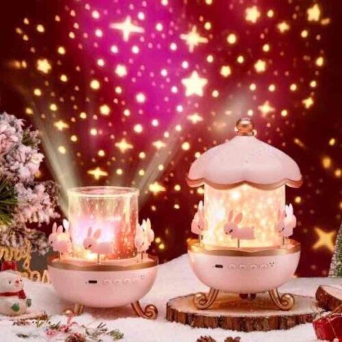 Нічник "Карусель зайчиків" LED з мелодією + Bluetooth (WH-E11-02)