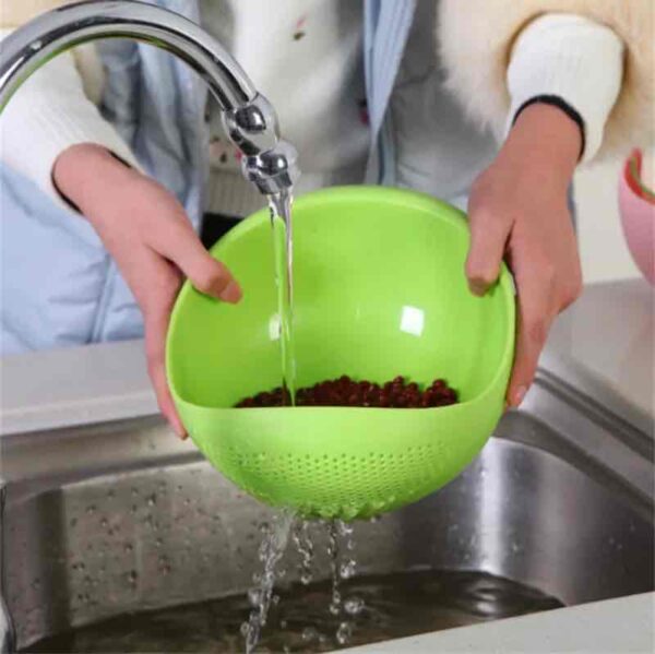 Сито багатофункціональне пластикове для миття крупи, ягід, зелений