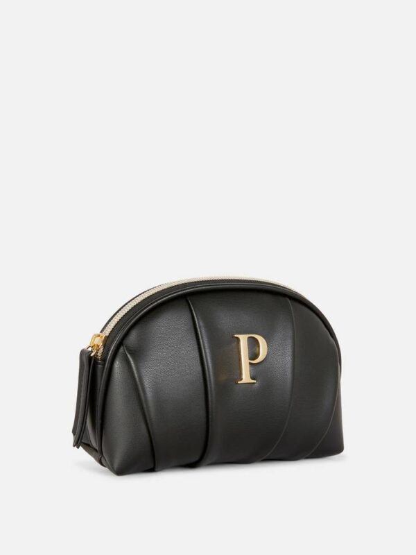 Косметичка Primark "Буква" овальна з еко-шкіри чорна