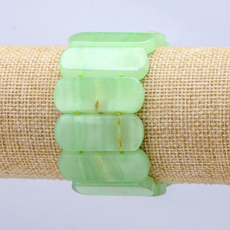 a818a898-792b-4724-8fc3-604b6ba3c40b.jpg Браслет натур. Онікс зелений прямокутна ланка 33х13 мм стрейч