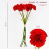Штучний букет гвоздик 5 бутонів 55 см червоний