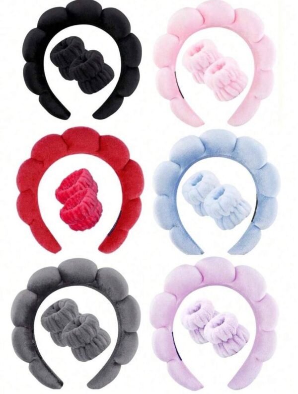 Набір для вмивання обруч з манжетами мікс кольорів