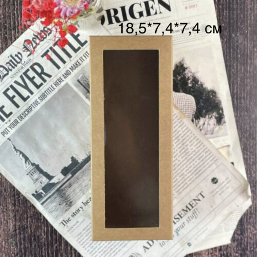 a94173a0-b548-4db4-9d9e-ac2e37c2c0bd.jpg Коробка прямокутна з віконцем 18,5х7,4х7,4 см крафт