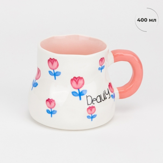 Чашка керамічна "Тюльпани" 400 мл
