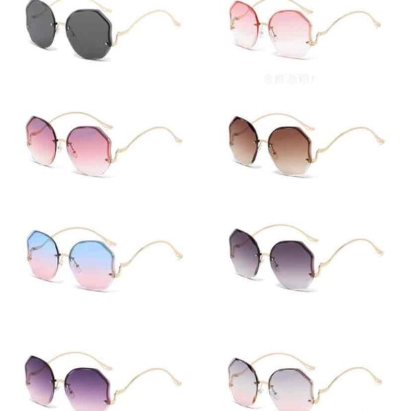 Окуляри жіночі сонцезахисні абстрактна форма без оправи