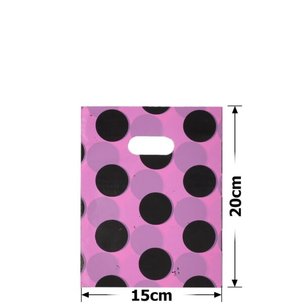 Пакет подарунковий ПВХ (15*20) "Горошок" рожевий