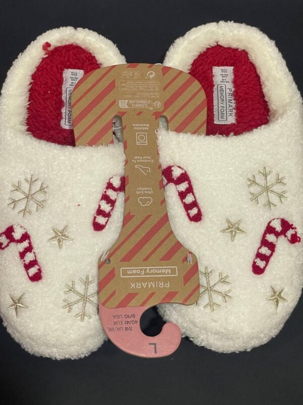 Тапочки-сабо жіночі "Цукрова Паличка" Primark тедді (устілка меморі) білі