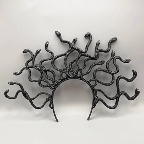 Обруч на Хелловін "Зміїне царство" чорний/ беж