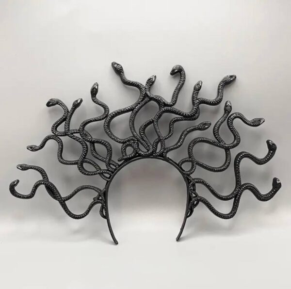 Обруч на Хелловін "Зміїне царство" чорний/ беж