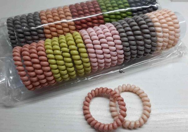 Гумка-пружинка для волосся велика, матова/блискуча/перламутрова 1 шт