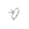 Каблучка жіноча "Зайчик" білий камінець срібна (8214)