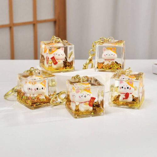 Брелок з рідиною "Котик грошовий"