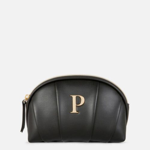 Косметичка Primark "Буква" овальна з еко-шкіри чорна