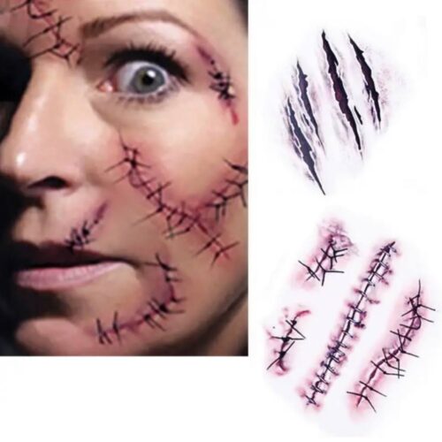 Тимчасове тату на Хелловін "Рани/ Порізи/ Шви" 1 лист