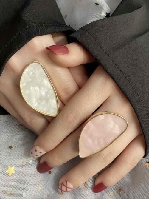 Каблучка жіноча «Геометрична» з імітацією перламутру