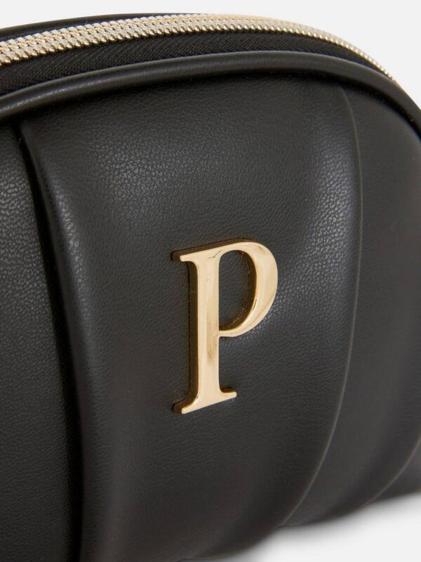 Косметичка Primark "Буква" овальна з еко-шкіри чорна