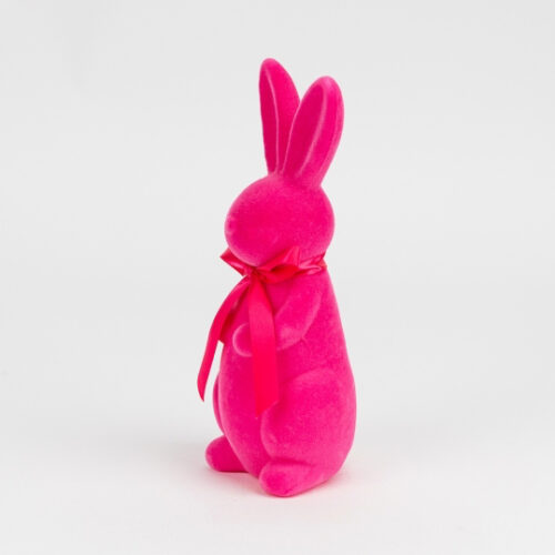 Фігурка "Зайчик" 23 см з флоковим напиленням рожевий