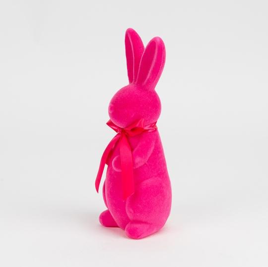 Фігурка "Зайчик" 23 см з флоковим напиленням рожевий