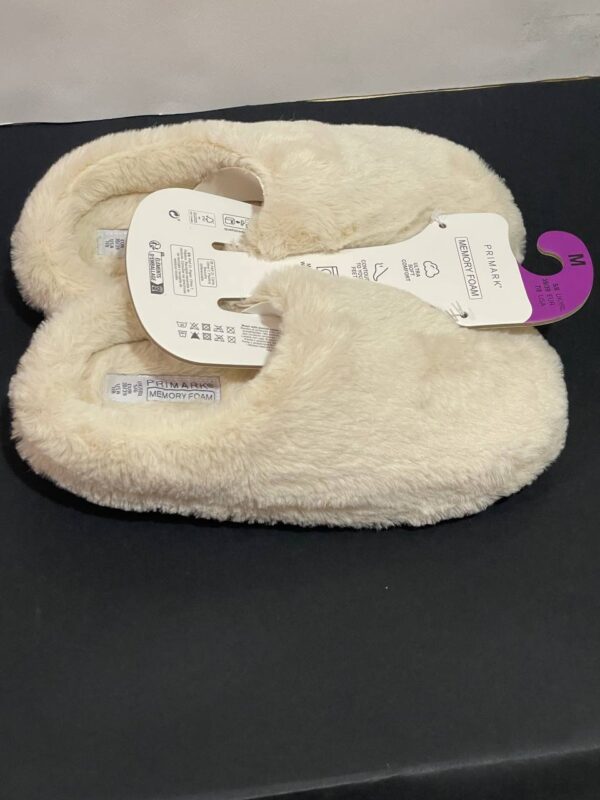 Тапочки-сабо жіночі пухнасті Primark (устілка меморі) беж