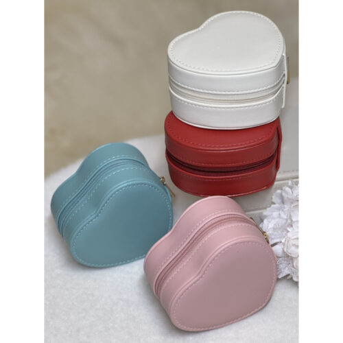 Скринька для прикрас з екошкіри "Серце" (9,5*8,5*5,5 см) мікс кольорів