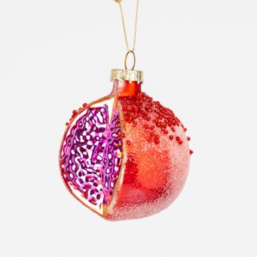 Ялинкова прикраса "Гранат" 8,5 см червоний (скло)