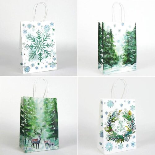 Пакет подарунковий "XS" (15*21*8 см) Крафт Новорічний