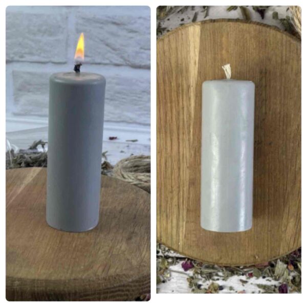 Свічка-циліндр воскова 5C 3,5*10 см сіра