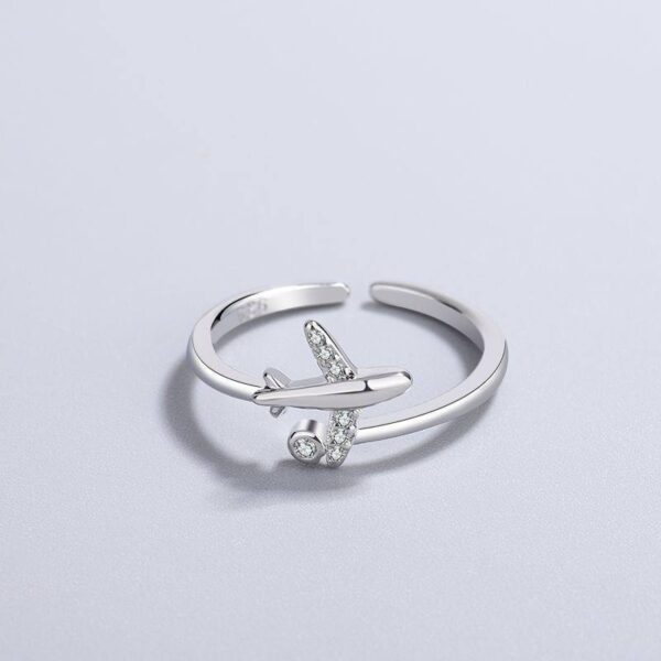 Каблучка унісекс металева "Літачок» срібна (10472)