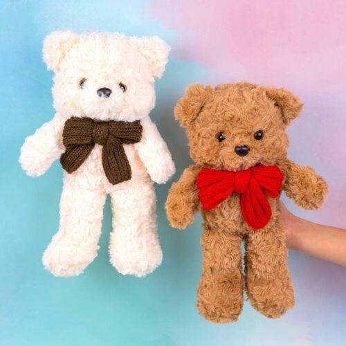 М'яка іграшка "Ведмедик з бантом" плюшевий 32 см мікс кольорів