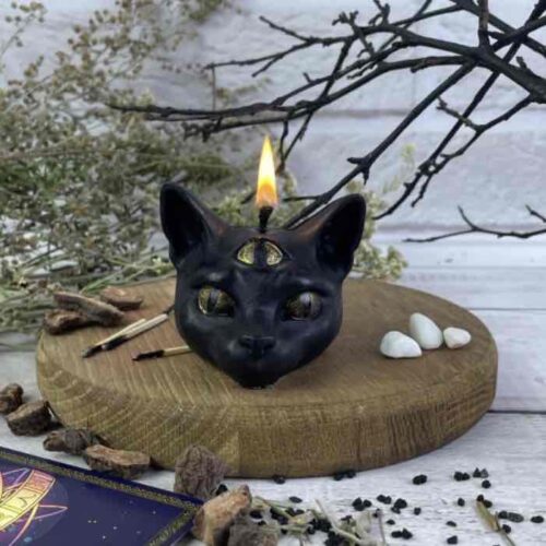 Свічка воскова "Магічний кіт" 5C чорна