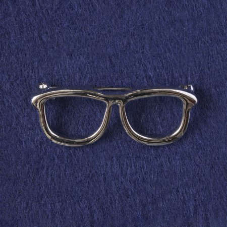 Брошка "Окуляри" сріблястий метал 16х40мм