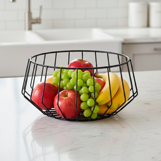 Фруктівниця металева "Соната" 28*14 см чорна