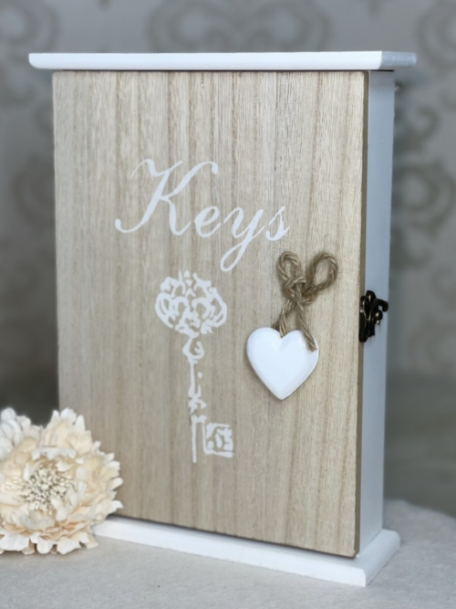 Ключниця "Keys" прямокутна дерево/біла