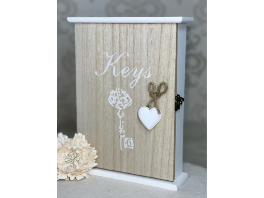 Ключниця "Keys" прямокутна дерево/біла
