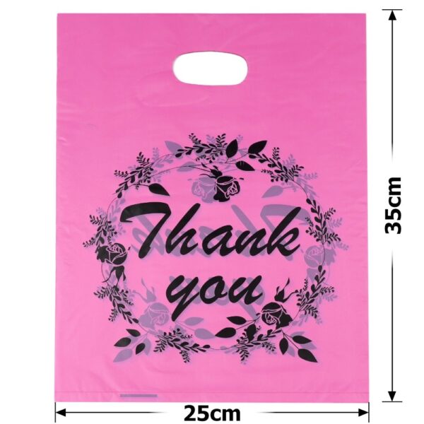 Пакет подарунковий ПВХ (25*35) "Thank you" рожевий