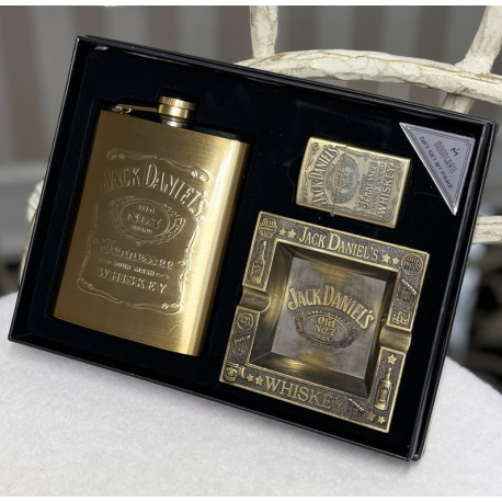 Набір чоловічий подарунковий "Jack Daniels" Фляга/запальничка/ попільничка (23*17,5*4 см)