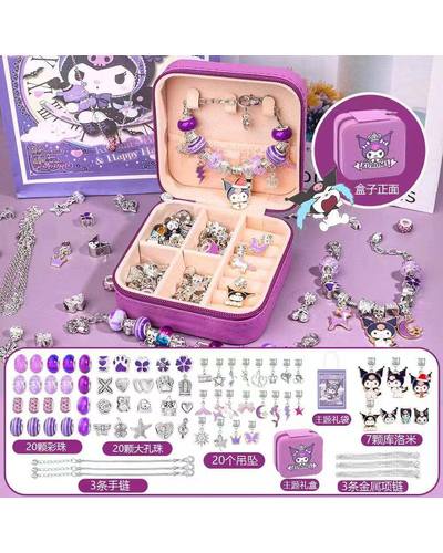 Набір для створення прикрас та браслетів "Kuromi/ Куромі" зі скринькою