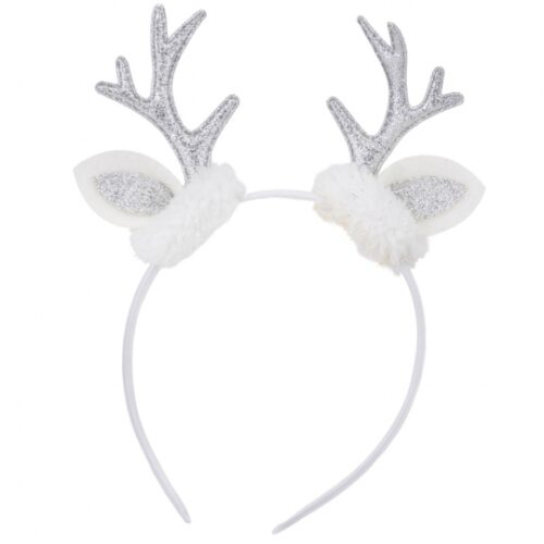 Обруч Новорічний "Сріблясті ріжки" білий