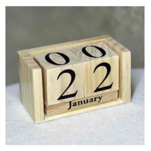Вічний календар дерев'яний кубики (натуральний)