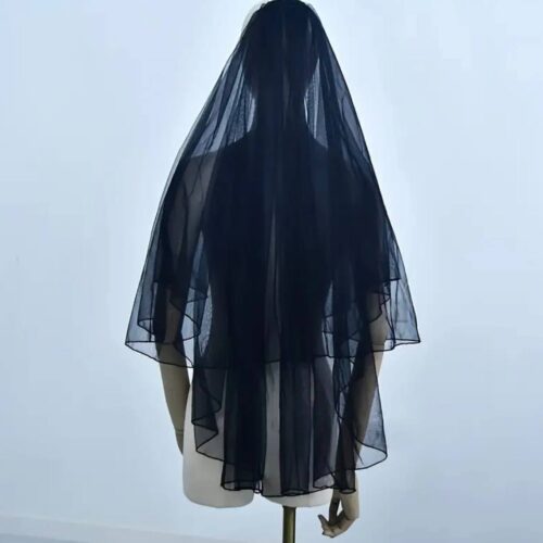 Фата на Хелловін "Чорна вдова" 82 см чорний