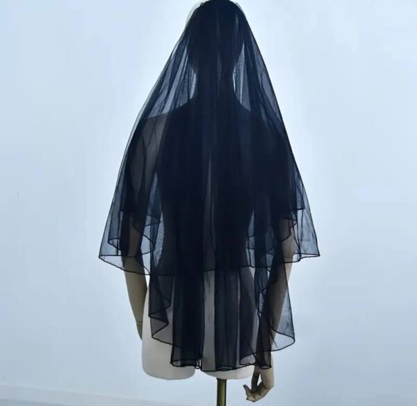 Фата на Хелловін "Чорна вдова" 82 см чорний