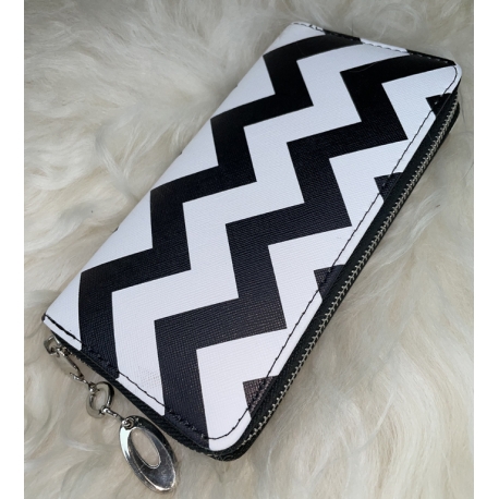 Гаманець-клатч жіночий "Зигзаг" чорно-білий